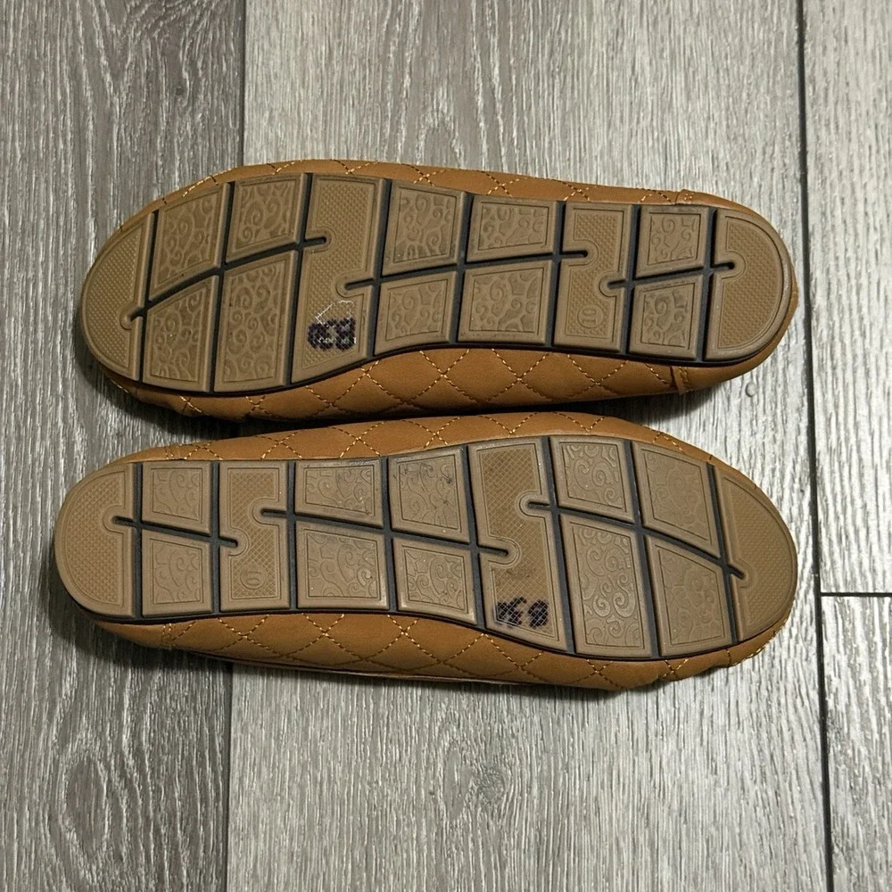 Comfort by Alexis Bendel Quilted Driving Loafers Cognac Brown Slip On Womens 10W